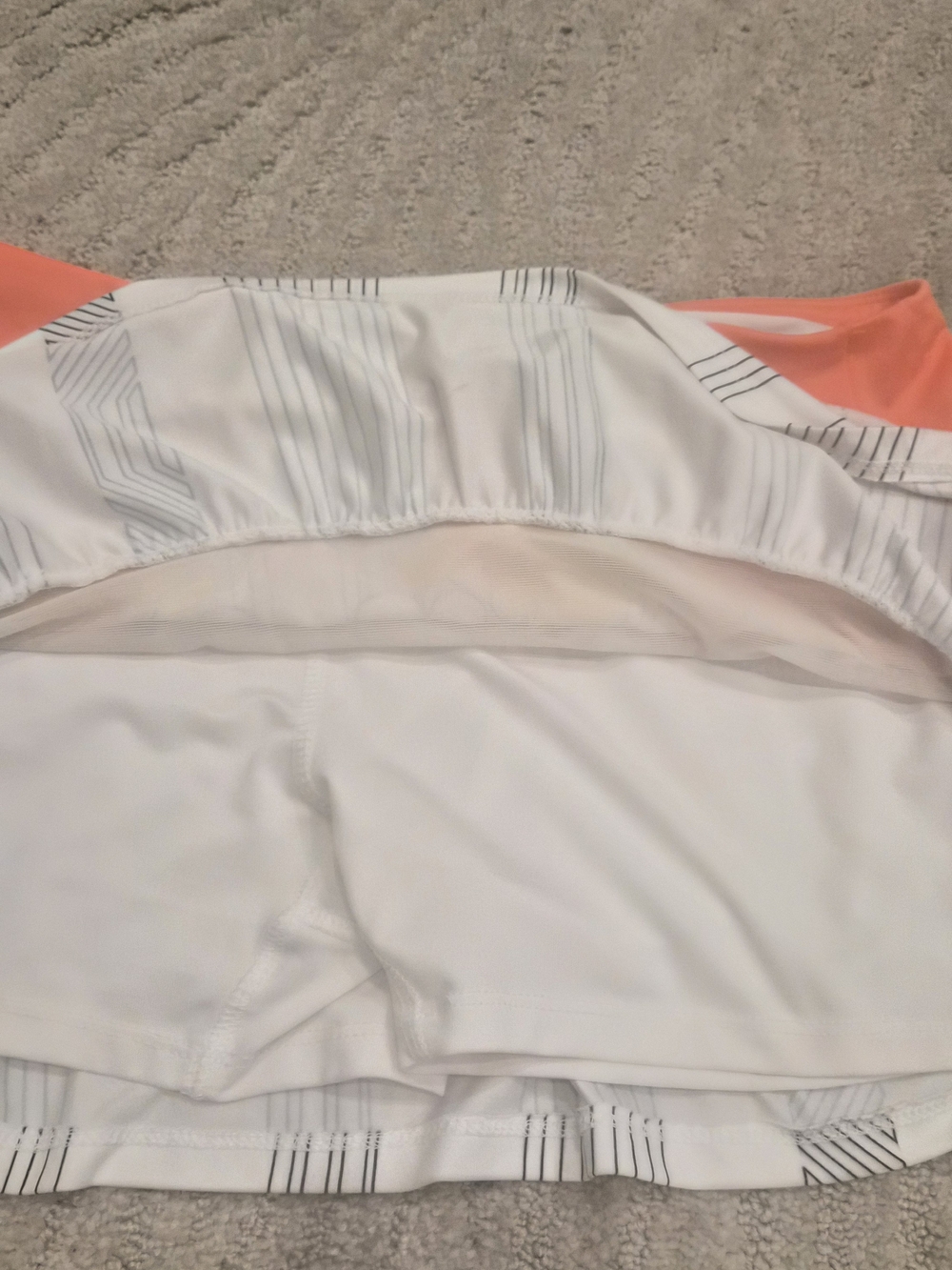 Lucky in Love 2 Piece - White and Coral Tennis Tank with Tennis Skirt - S/M - Picture 5 of 5